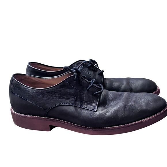 Tod's Midnight Navy Blue Matte Leather Derby US 11 Shoes - Picture 6 of 11